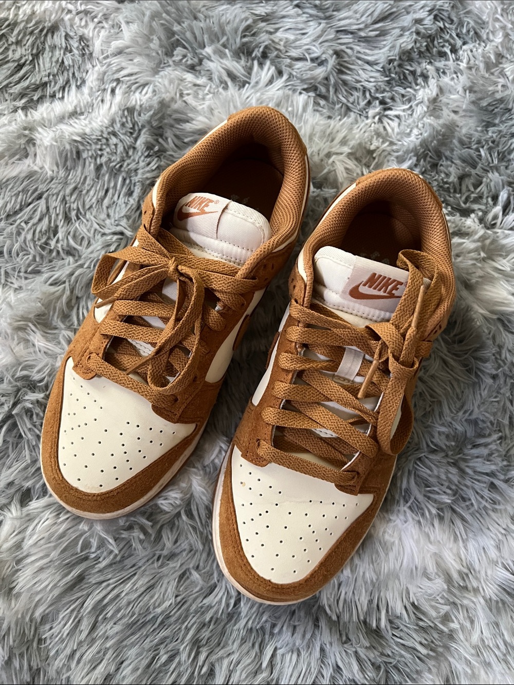 Nike Suede Brown and Cream Low-Top Sneakers - Picture 2 of 8
